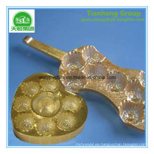 Thermoforming Chocolate Embalaje PVC Rigid Gold Silver Film